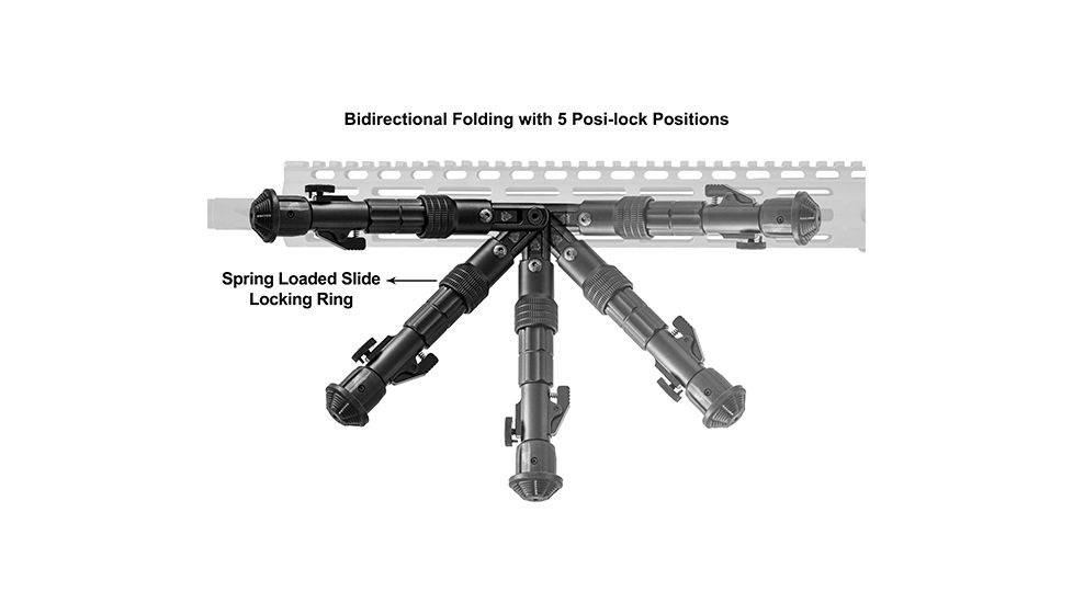 Leapers UTG Recon Flex M-LOK Bipod, Matte Black, Cent. Ht. 5.7-8, Matte Black TL-BPDM01