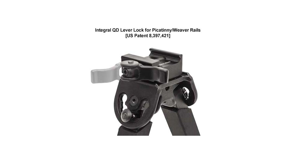 Leapers UTG Rubber Armored Full Metal QD Bipod, 6.0in- 8.5in Center Height, Black, TL-BP20Q-A