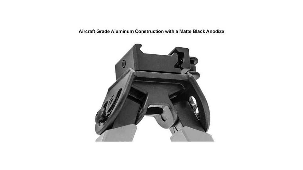 Leapers UTG Rubber Armored Full Metal QD Bipod, 6.0in- 8.5in Center Height, Black, TL-BP20Q-A