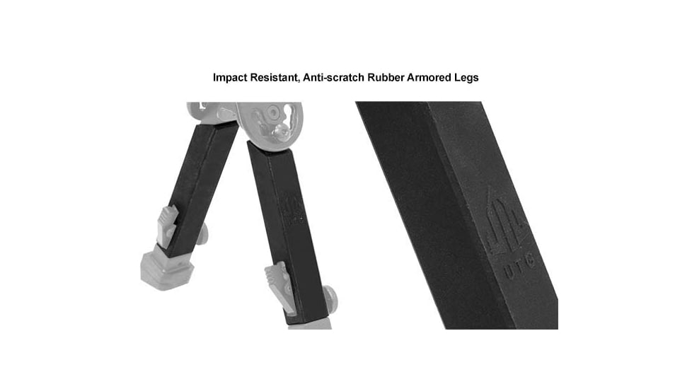Leapers UTG Rubber Armored Full Metal QD Bipod, 6.0in- 8.5in Center Height, Black, TL-BP20Q-A