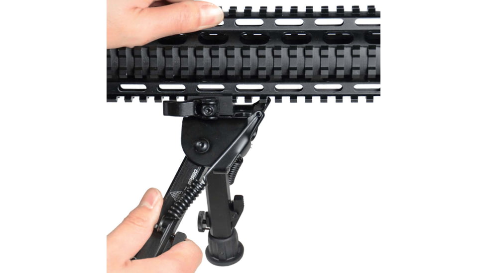 Leapers UTG Super Duty Bipod, Quick Detach, 6.0in- 8.5in Center Height, Black, TL-BP98Q