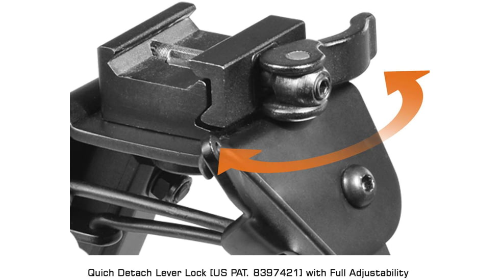 Leapers UTG Super Duty Bipod, Quick Detach, 6.0in- 8.5in Center Height, Black, TL-BP98Q