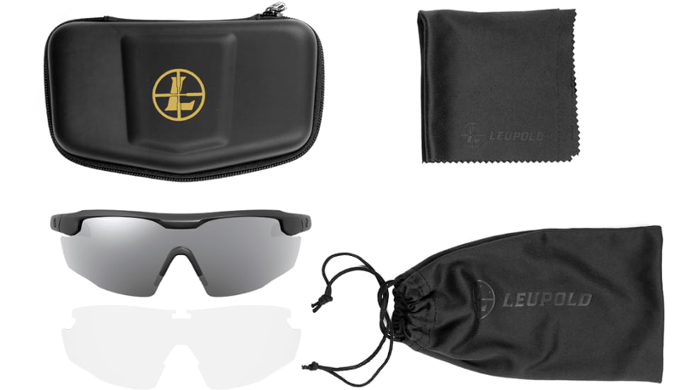 Leupold Sentinel Shooting Glasses, Matte Black Frame, Shadow Gray Flash Lens, 182669