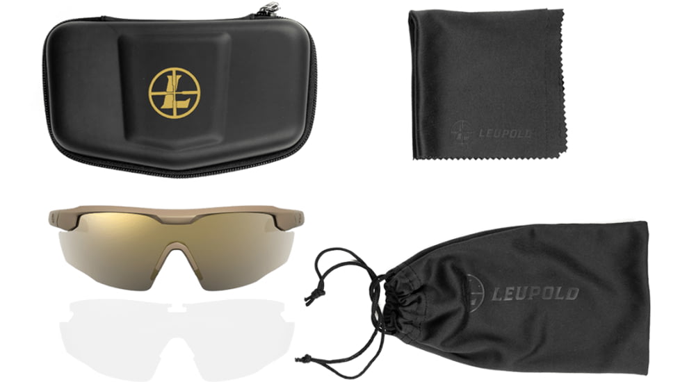 Leupold Sentinel Shooting Glasses, Matte Tan Frame, Bronze Mirror Lens, 182671