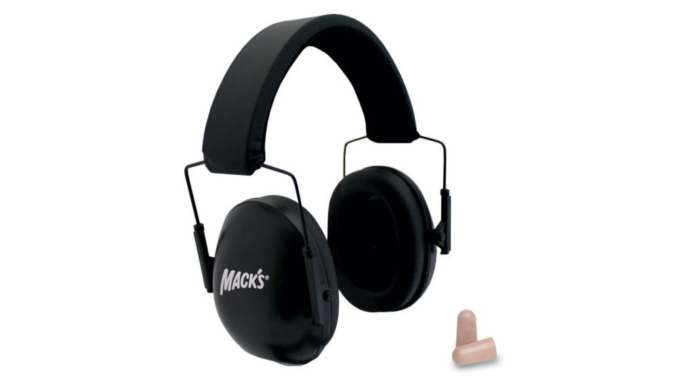 Macks Double Up Black Shooting Earmuffs w/ 5 Pair Ear Plugs MK4451