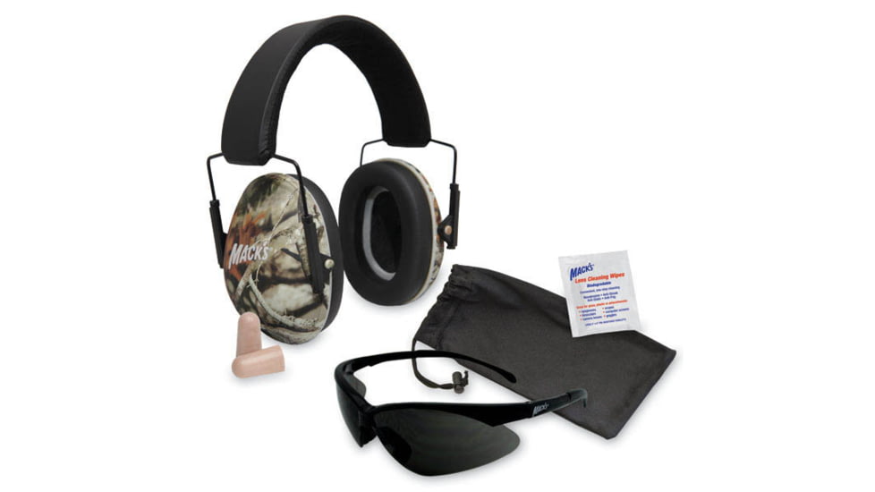Macks Double Up Safety Kit, Camo Earmuffs, Smoke Safety Glasses MK4466