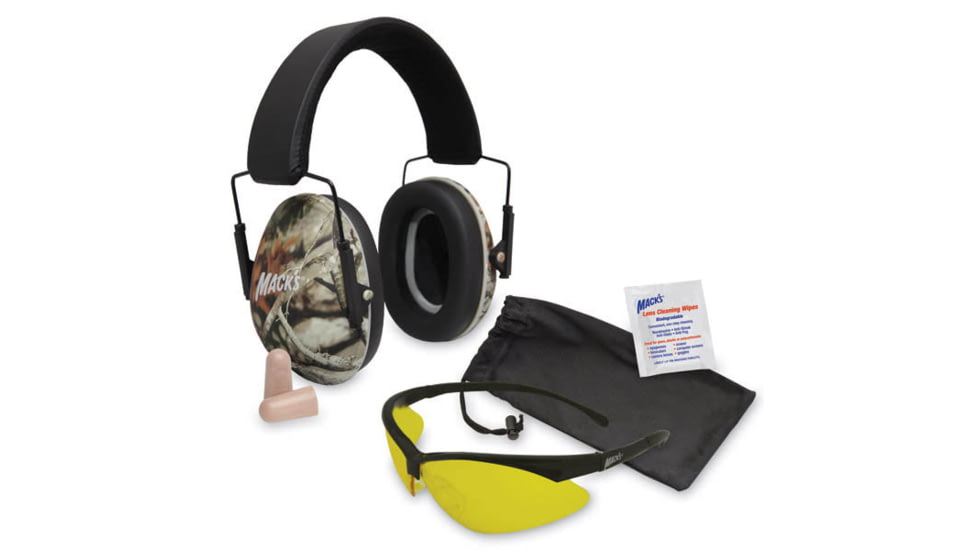 Macks Double Up Safety Kit, Camo Earmuffs, Yellow Safety Glasses MK4468