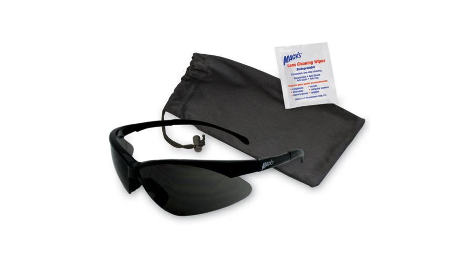 Macks Shooting Glasses, Black Frame, Smoke Lens MK4480
