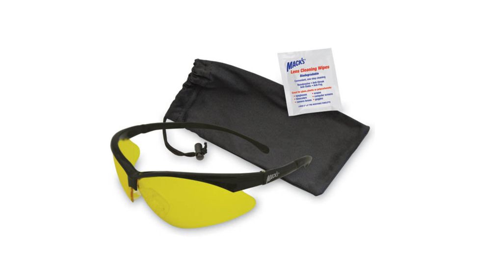 Macks Shooting Glasses, Black Frame, Yellow Lens MK4482