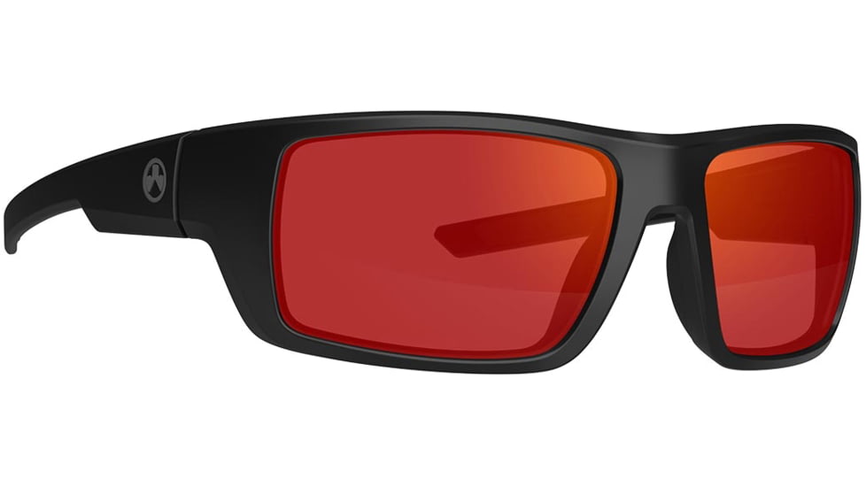 Magpul Industries Apex Eyewear Shooting Glasses, Black Frame, Gray/Red Mirror Lens, Polarized, MAG1130-1-001-1140