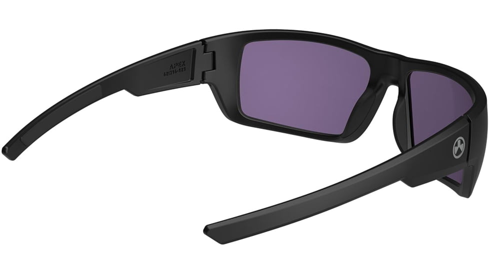 Magpul Industries Apex Eyewear Shooting Glasses, Black Frame, Violet/Green Mirror Lens, Polarized, MAG1130-1-001-4050