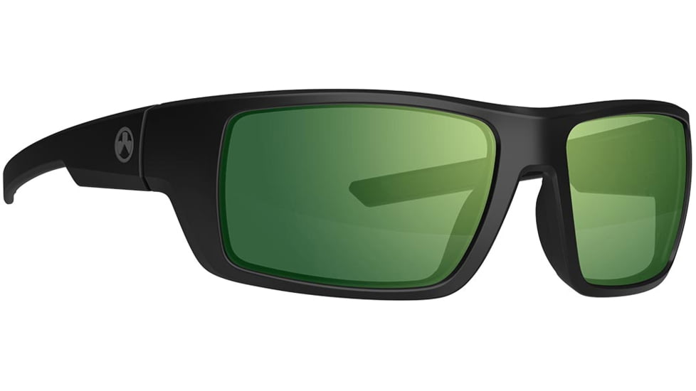 Magpul Industries Apex Eyewear Shooting Glasses, Black Frame, Violet/Green Mirror Lens, Polarized, MAG1130-1-001-4050