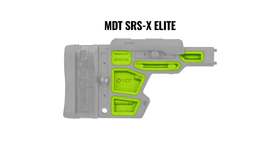 MDT Rubber Buttstock Dampeners, SRS-X Elite, Green, 107249-GRN
