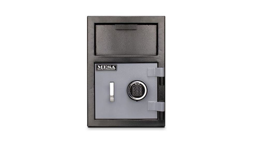 Mesa Safes Depository Safe,0.8 cu ft,8.75x13.75x11in,Combination Lock,Two-Tone Black/Grey MFL2014C