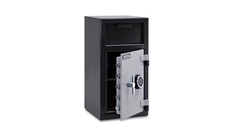 Mesa Safes Depository Safe,1.4 cu ft,16.125x13.75x11in,Combination Lock,Two Tone Black/Grey MFL2714C