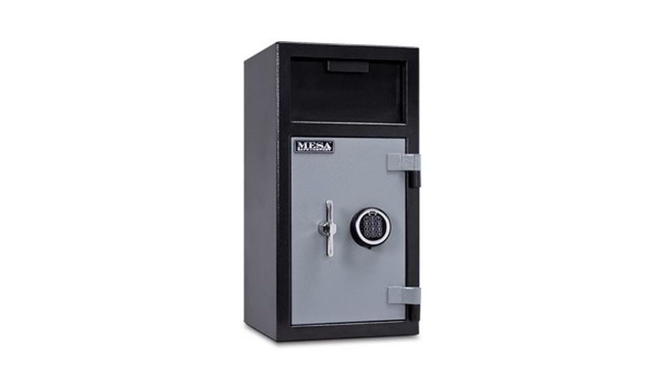 Mesa Safes Depository Safe,1.4 cu ft,16.125x13.75x11in,Combination Lock,Two Tone Black/Grey MFL2714C