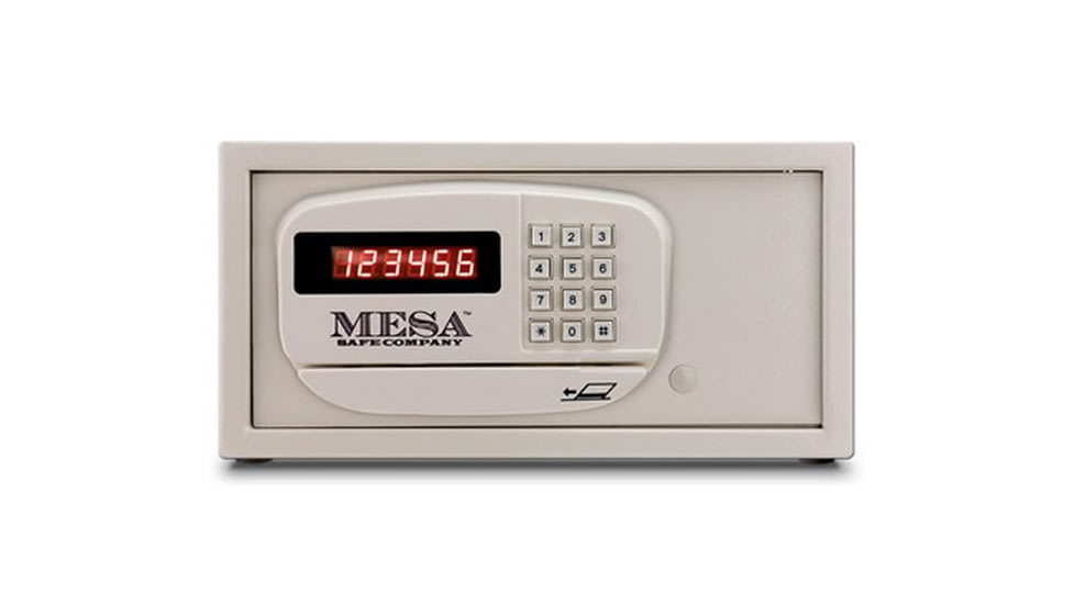 Mesa Safes Hotel Safe,0.4 cu ft,6.875x14.875x7.25in,Keyed Alike,Cream MH101EKA