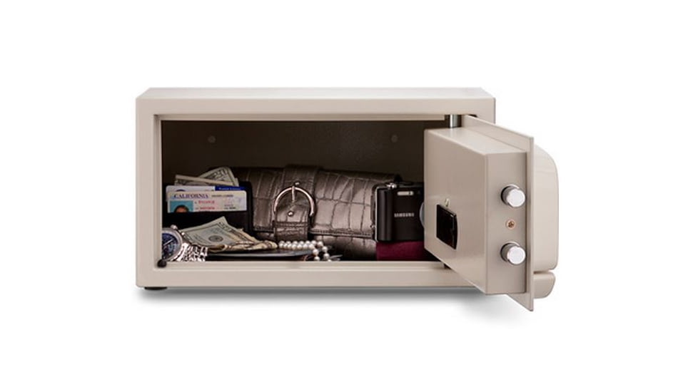 Mesa Safes Hotel Safe,0.4 cu ft,6.875x14.875x7.25in,Keyed Alike,Cream MH101EKA