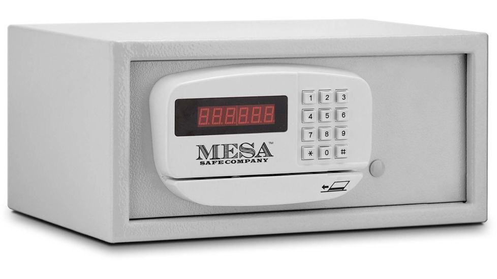 Mesa Safes Hotel Safe, All Steel with Electronic Lock, Keyed Different, 0.4 cu ft, White, MH101-WHT-KD