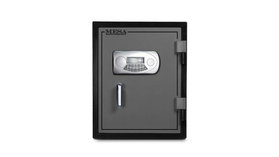 Mesa Safes UL Classified Fire Safe,1.5 cu ft,13.625x13.125x12.25in,Electronic Lock,Two-Tone Black/Grey MF60E