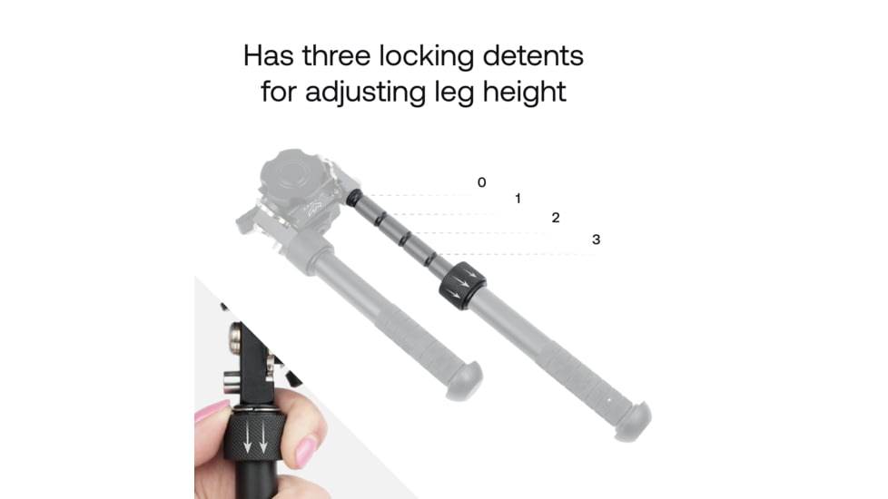 MIGHTY TACTICAL BP-02 Bipod, 6.3-9.1in Height Range, Black, MT-BP-02