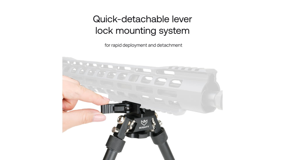 MIGHTY TACTICAL BP-02 Bipod, 6.3-9.1in Height Range, Black, MT-BP-02