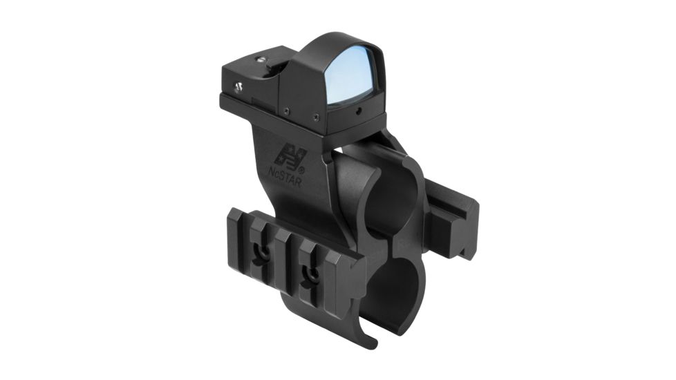 Ncstar Rem 870 Shotgun Barrel And Magazine Tube Micro-Dot And Rail Mount With Green Micro-Dot Optic, BLACK MSHBDREMG