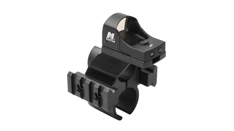 Ncstar Rem 870 Shotgun Barrel And Magazine Tube Micro-Dot And Rail Mount With Green Micro-Dot Optic, BLACK MSHBDREMG