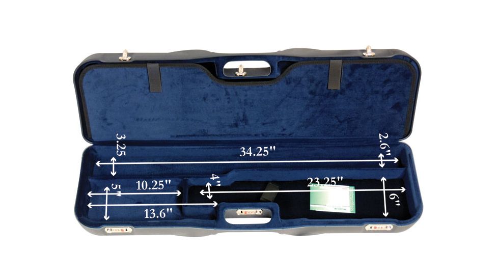 Negrini 2 Barrel Over/Under Shotgun Hard Case,35.6x10.8x5.9in,Blue 1646L-2F/4980