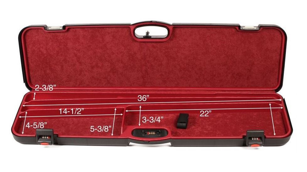 Negrini 2 Barrel Over/Under Shotgun Hard Case,37.7x11.2x3.3in,Black 1603IS-2C/4782