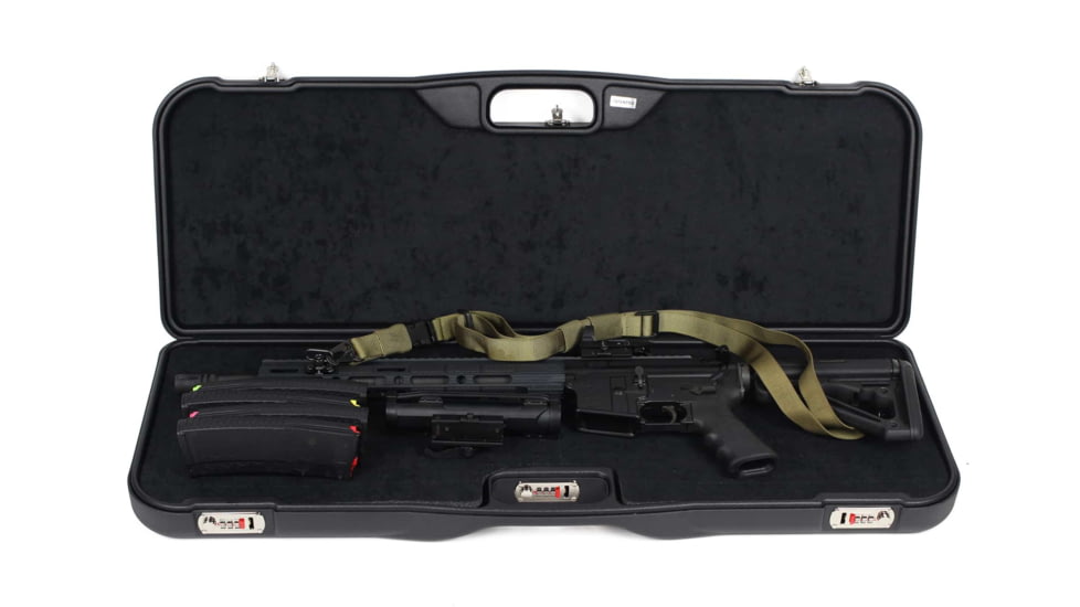 Negrini 32in AR15-Tactical Rifle Case - Rubber trim, Black/Black, 1645R-TAC/6082