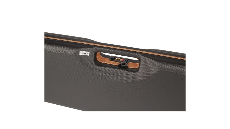 Negrini Compact Scoped Bolt Action Rifle Case, Black/Cognac Leather/Brown, L 45.5in x W 10.875in x D 3.25in 1619LUNGA/5517