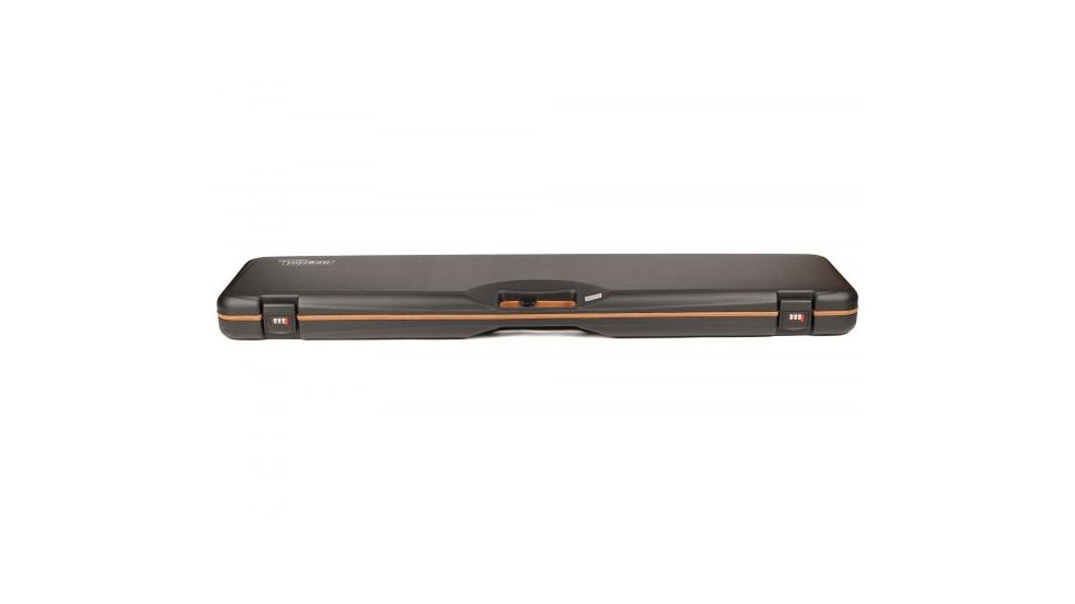 Negrini Compact Scoped Bolt Action Rifle Case, Black/Cognac Leather/Brown, L 45.5in x W 10.875in x D 3.25in 1619LUNGA/5517