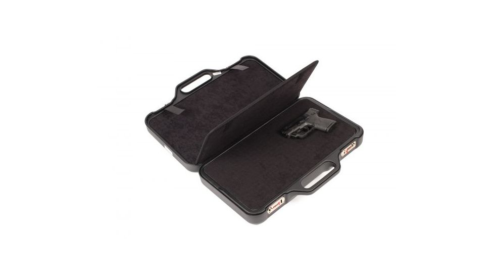 Negrini Compact Two-Sided Hard Gun Case, Black/Black, L19.9in x W14in x D4.7in 3038R/5131