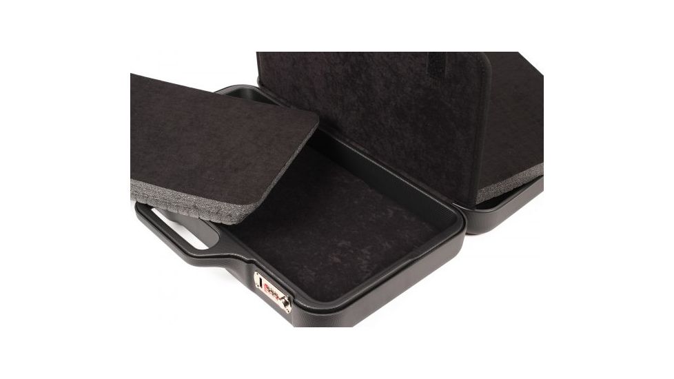 Negrini Compact Two-Sided Hard Gun Case, Black/Black, L19.9in x W14in x D4.7in 3038R/5131