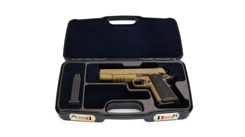 Negrini Hybri-Tech RMR Capable Locking Pistol Case, Navy/Navy, Full Size Pistol, 2039iR/6522
