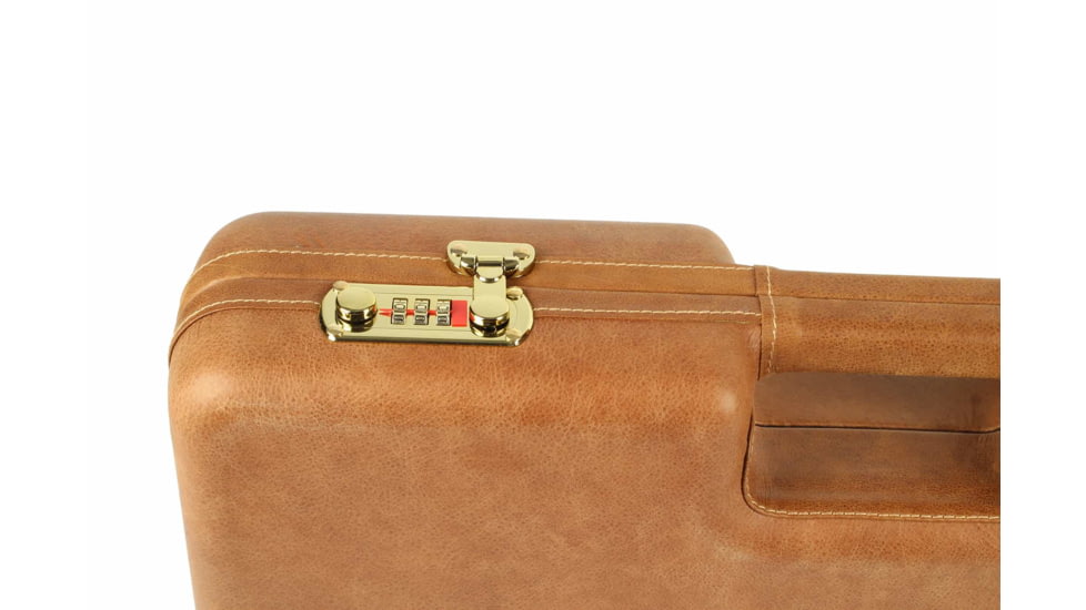 Negrini Luxury Handgun Case - 2 Gun, Nespola Leather Cover/Navy Interior, 2027PL-TAC/4845