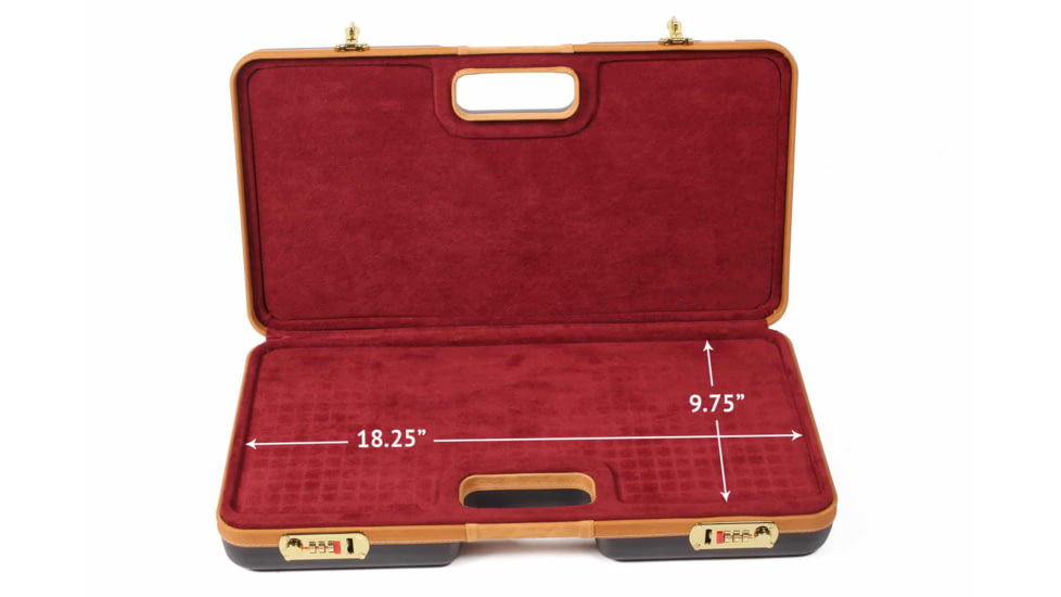Negrini Luxury Handgun Case - 2 Pistols, Black/Nespola Leather Trim/Bordeaux Interior, 2027LX-TAC/4843