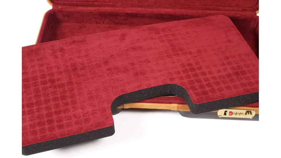 Negrini Luxury Handgun Case - 2 Pistols, Black/Nespola Leather Trim/Bordeaux Interior, 2027LX-TAC/4843
