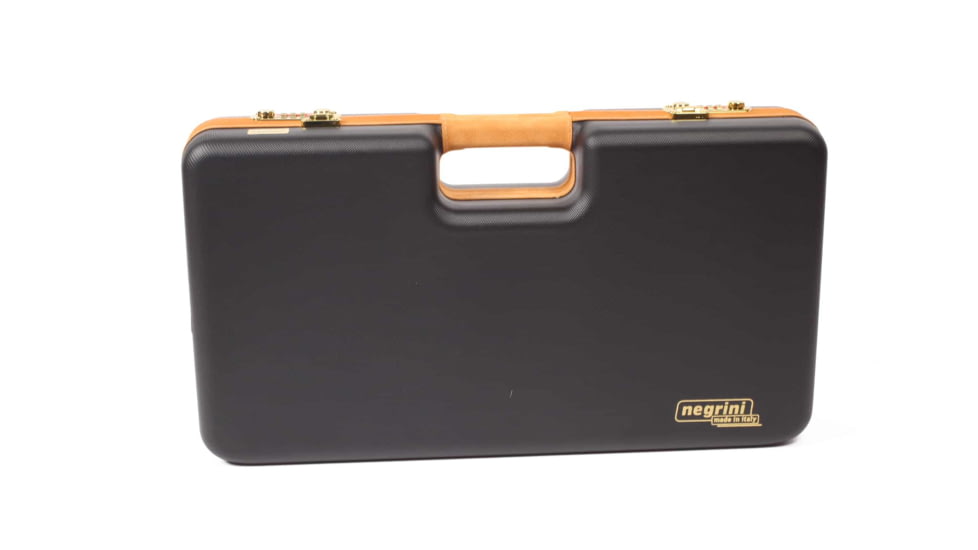Negrini Luxury Handgun Case - 2 Pistols, Black/Nespola Leather Trim/Bordeaux Interior, 2027LX-TAC/4843