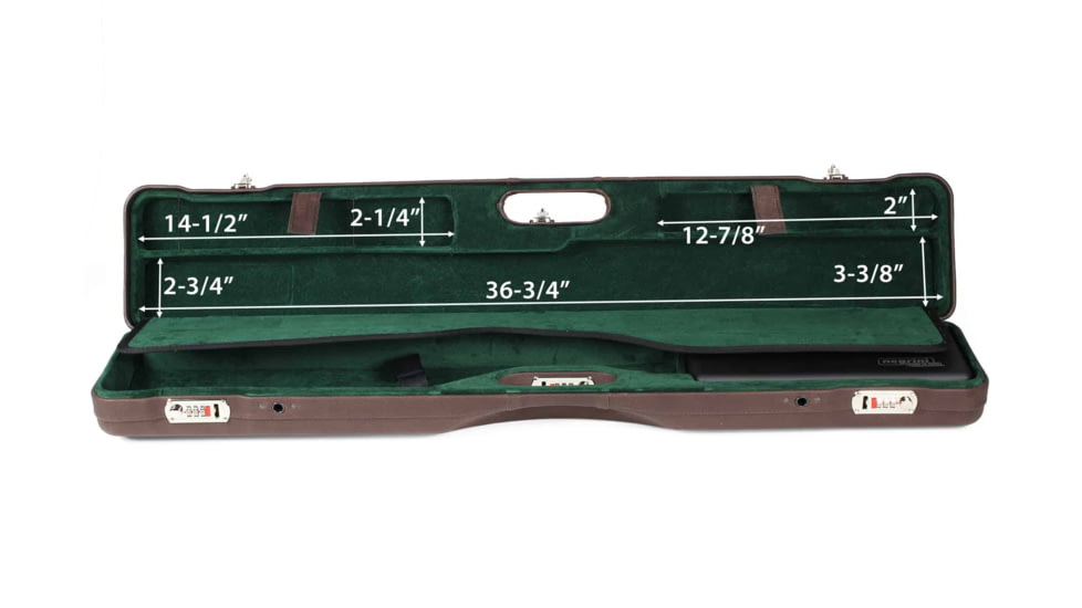 Negrini OU/SxS/Auto/Pump Deluxe UNICASE Luxury Travel Shotgun Case, Green/Brown Interior, 16406LX-UNI/5591
