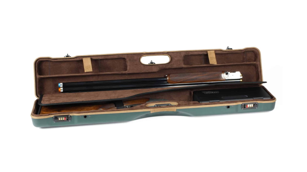Negrini OU/SxS/Auto/Pump Deluxe UNICASE Luxury Travel Shotgun Case, Green/Brown Interior, 16406LX-UNI/5591