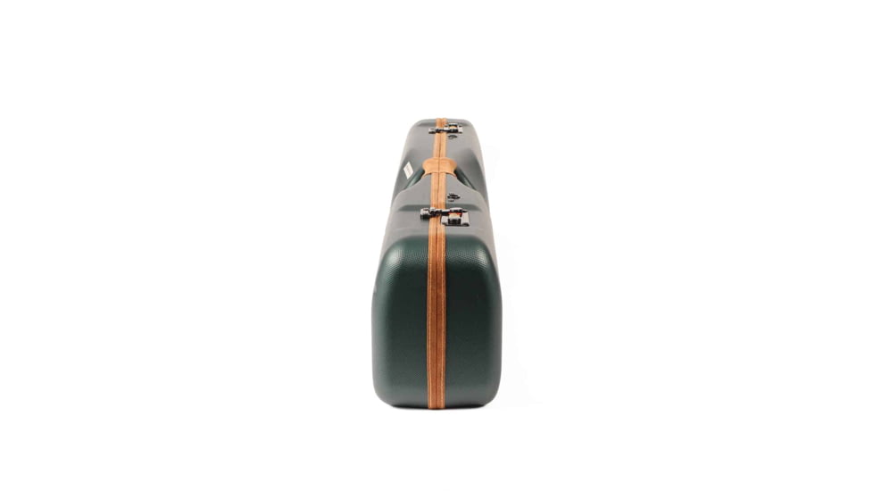 Negrini OU/SXS Deluxe Uplander Ultra-Compact Hunting Shotgun Case, Green/Cognac Leather Trim/Brown Interior, 16405LX/5493