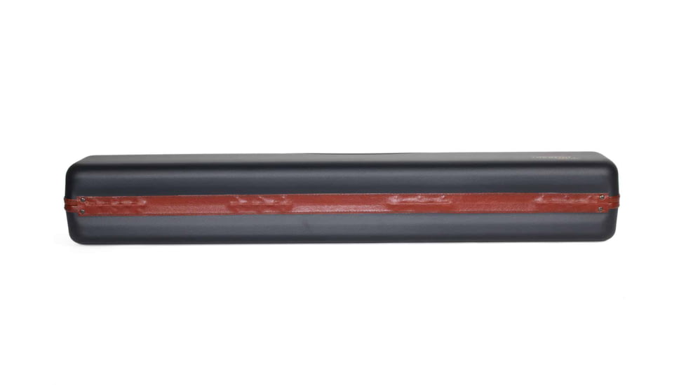 Negrini OU/SXS Deluxe Uplander Ultra-Compact Hunting Shotgun Case, Navy/Rich Tobacco Leather Trim/Navy Interior, 16405LX/5708