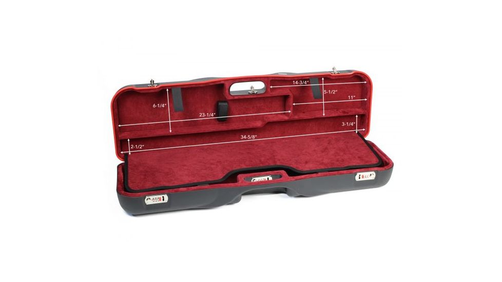 Negrini OU/SxS Shotgun Luggage Case, Black/Red, L35.6in x W10.8in x D5.9in 1646LR-LUG/5290