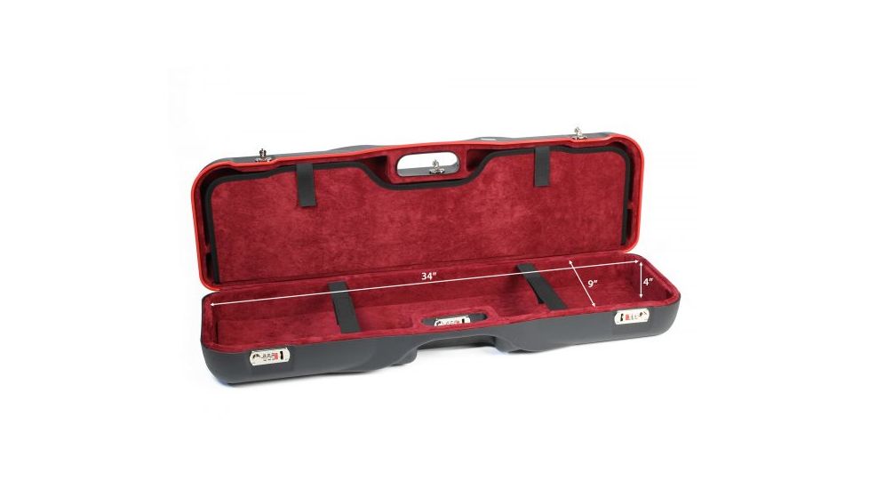 Negrini OU/SxS Shotgun Luggage Case, Black/Red, L35.6in x W10.8in x D5.9in 1646LR-LUG/5290