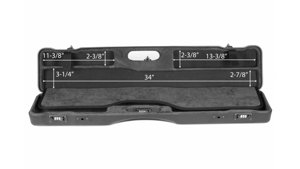 Negrini OU/SXS Ultra-Compact Sporter Shotgun Case, Black/Grey, 16407LR/5664