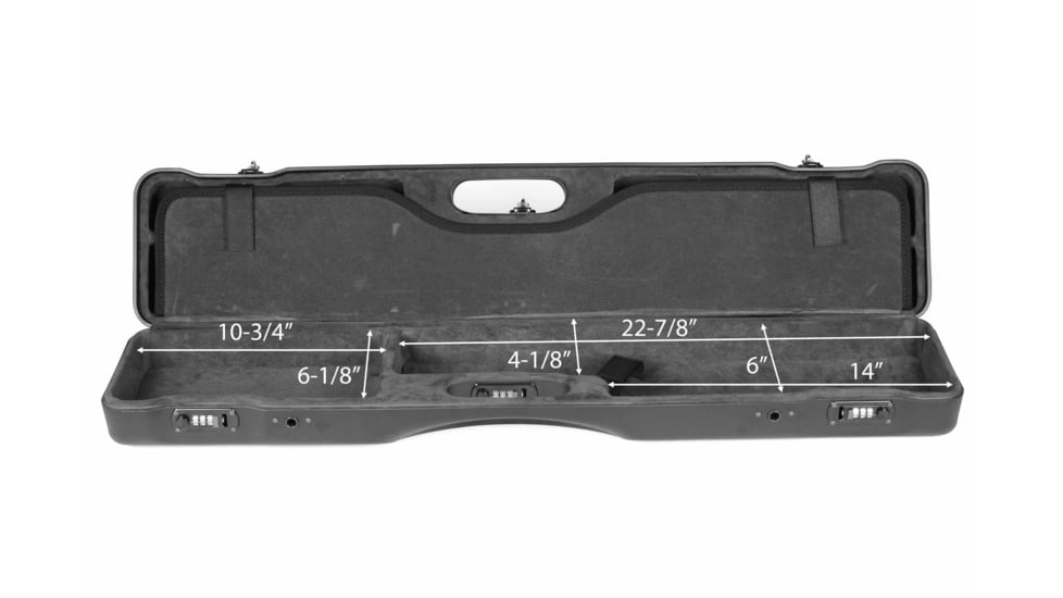 Negrini OU/SXS Ultra-Compact Sporter Shotgun Case, Black/Grey, 16407LR/5664