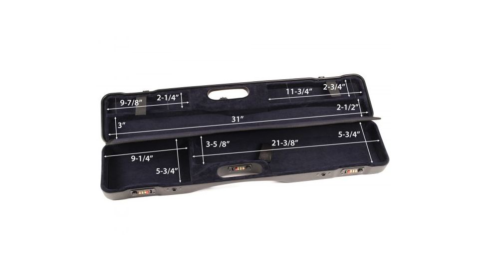 Negrini OU/SxS Uplander Ultra-Compact Hunting Shotgun Case, Black/Blue, L31.89in x W6.89in x D4.72in 16405LR/5541
