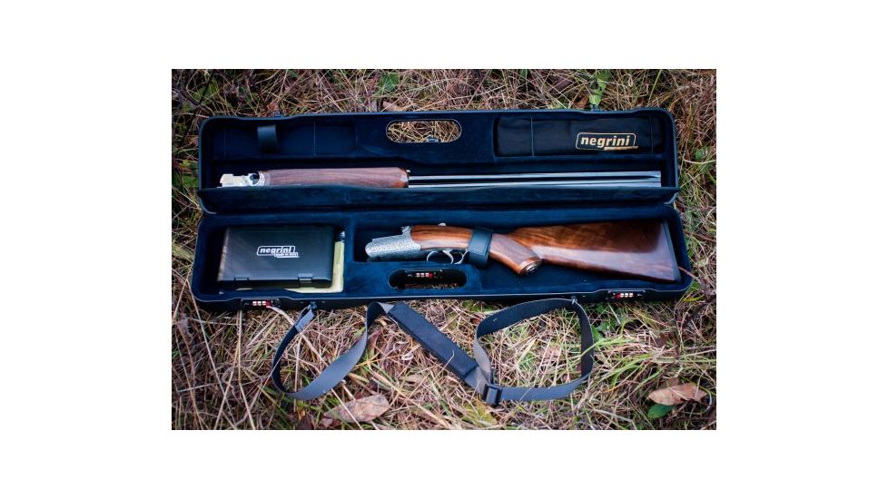 Negrini OU/SxS Uplander Ultra-Compact Hunting Shotgun Case, Black/Blue, L31.89in x W6.89in x D4.72in 16405LR/5541